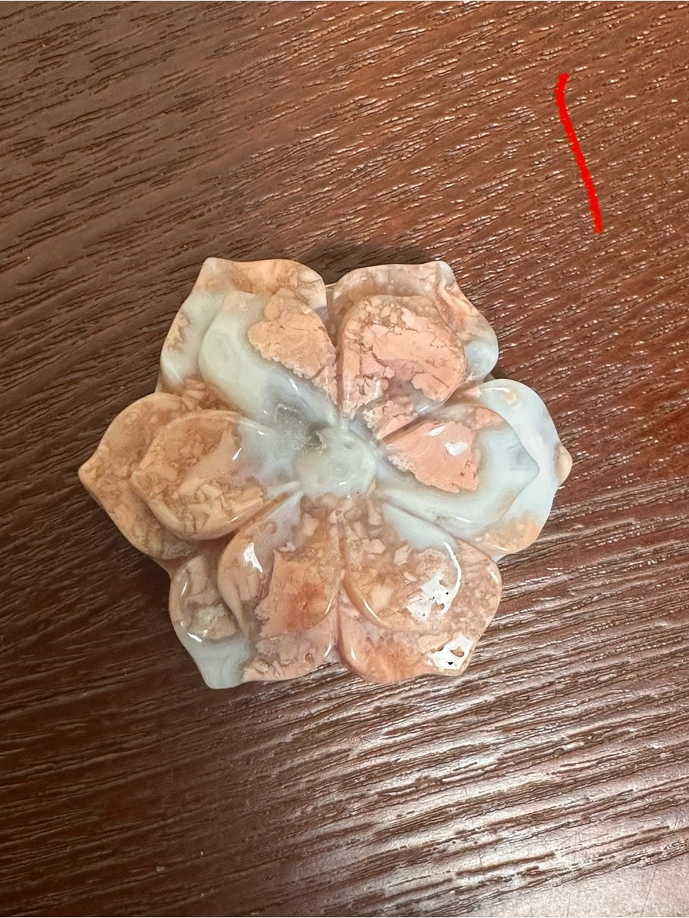RESERVED FOR CG Petal Agate Flower Pendant Necklace on Chain - Picture 12 of 16